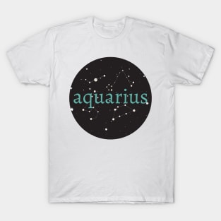 Aquarius Zodiac Star Sign Circle T-Shirt